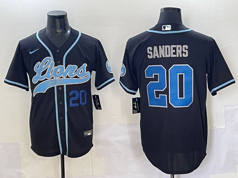 Men 2025 Detroit Lions #20 Sanders Black  joint name 2024 Nike Limited NFL Jersey style 8->oakland athletics->MLB Jersey